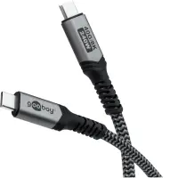 Goobay USB-C Cable, USB4, 1.8 m, bBack/Silver | USB-C to USB-C