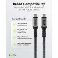 Goobay USB-C Cable, USB4, 1.8 m, bBack/Silver | USB-C to USB-C – pilt 7