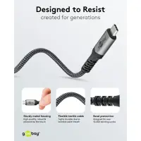 Goobay USB-C Cable, USB4, 1.8 m, bBack/Silver | USB-C to USB-C – pilt 9