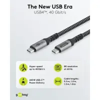 Goobay USB-C Cable, USB4, 1.8 m, bBack/Silver | USB-C to USB-C – pilt 13