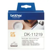 Brother Round paper labels DK-11219 | Black on White | 12 mm – pilt 2