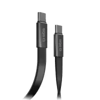 SBS Slim charging and data cable, 60 W, 1 m, USB-C, must - Kaabel