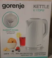 SALE OUT. Gorenje K17DPW Kettle, Electric, Capacity 1.7 L, Power 2200 W, White | SALE OUT. Gorenje | Kettle | K17DPW | Electric | 2200 W | 1.7 L | Stainless steel | 360° rotational base | White | DAMAGED PACKAGING – pilt 2