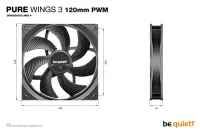 be quiet! Pure Wings 3 120mm PWM Arvuti korpus Ventilaator 12 cm Must 1 tk