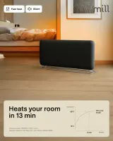 Mill Invisible Smart WiFi Panel heater G4 | PA1500WIFI4A | Panel Heater | 1500 W | Suitable for rooms up to 18-22 m² | Black | IPX4 – pilt 10