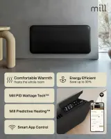 Mill Invisible Smart WiFi Panel heater G4 | PA1500WIFI4A | Panel Heater | 1500 W | Suitable for rooms up to 18-22 m² | Black | IPX4 – pilt 14
