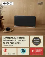 Mill Invisible Smart WiFi Panel heater G4 | PA1500WIFI4A | Panel Heater | 1500 W | Suitable for rooms up to 18-22 m² | Black | IPX4 – pilt 17