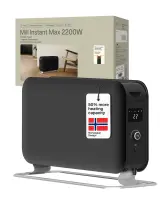 Mill Instant Max Led Portable Heater | CO2200LEDMAXBLACK | Convection Heater | 2200 W | Number of power levels 3 | Suitable for rooms up to 5-30 m² | Black