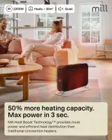 Mill Instant Max Led Portable Heater | CO2200LEDMAXBLACK | Convection Heater | 2200 W | Number of power levels 3 | Suitable for rooms up to 5-30 m² | Black – pilt 4