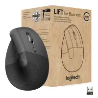 Logitech Lift Vertical for Business Wireless Mouse RF Wireless + Bluetooth, 4000 DPI, Graphite