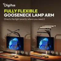Digitus LED Desk Lamp, 50 cm, Black | DA-90490 | 1025 lm | 7 W | 3000-6500 K | Warm to cold white light | LED lamp | 10 V – pilt 5