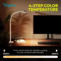 Digitus LED Desk Lamp, 50 cm, White | DA-90491 | 1025 lm | 7 W | 3000-6500 K | Warm to cold white light | LED lamp | 10 V – pilt 6
