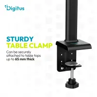 Digitus LED Desk Lamp, 80 cm, Black | DA-90492 | 2400 lm | 16 W | 3000-6500 K | Warm white | LED lamp | 10 V – pilt 2