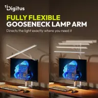 Digitus LED Desk Lamp, 80 cm, White | DA-90493 | 2400 lm | 16 W | 3000-6500 K | Warm white light to white daylight | LED lamp | 10 V
