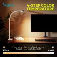 Digitus LED Desk Lamp, 80 cm, White | DA-90493 | 2400 lm | 16 W | 3000-6500 K | Warm white light to white daylight | LED lamp | 10 V – pilt 4