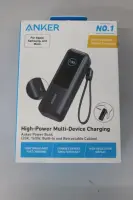 SALE OUT. Anker Zolo Powerbank | A1695H11 | 25000 mAh | Built-In USB-C and Retractable Cable) | Grey | UNPACKED, SCRATCHED ON SCREEN, MISSING INNER PACKAGING