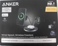 SALE OUT. Anker Prime Wireless Charging Station Qi2.2  25W wireles charging  (3-in-1, MagGo, AirCool, Dock Stand) PSU added, Black | Anker Prime Wireless Charging Station Qi2.2  25W wireles charging  (3-in-1, MagGo, AirCool, Dock Stand) PSU added | DEMO