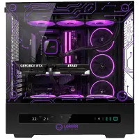LORGAR PRO P401 - AMD 7800X3D 8C/16T, 360 AIO, NVIDIA RTX 5070Ti 16GB, 32GB@6400mhz, 2TB SSD NVME, 850W PSU, Black, 3Y – pilt 2