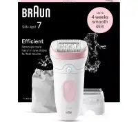 Braun Epilator | SE7030 Silk-épil Series 7 | Operating time (max) 40 min | Number of power levels 2 | Wet & Dry | White/Pink