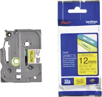 Kleepkirjalint/markeerimislint BROTHER TZE-631 12mm must kollasel
