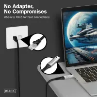 Digitus | USB-A - RJ45 Ethernet cable, 1Gbit/s, 3m | AK-300600-030-S | USB-A to RJ45 – pilt 2