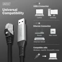 Digitus | USB-A - RJ45 Ethernet cable, 1Gbit/s, 3m | AK-300600-030-S | USB-A to RJ45 – pilt 3