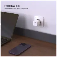 Fixed Mini GaN power adapter with USB-C output and PD support, 65W – pilt 3