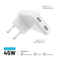 Fixed Slim 2xUSB-C Travel Charger, GaN, PD support – pilt 3