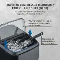 Caso Ice Cube Maker | Clear Ice Advanced | Power 130 W | Capacity 1.5 L | Matt Black