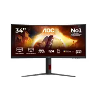 AOC | CU34G4CA | 34 " | Fast VA | WQHD | 21:9 | 180 Hz | 1 ms | 3440 x 1440 pixels | 450 cd/m² | HDMI ports quantity 2 | Black