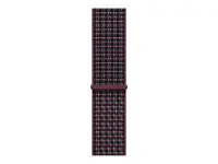 Apple 46mm Sport Loop | 145-220 mm | 100% recycled spandex, 100% recycled polyester, 80% recycled nylon | Burgundy plaid