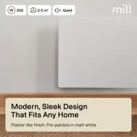 Mill Color Panel Heater | COLOR250 | Panel Heater | 250 W | Suitable for rooms up to 2-5 m² | Matte White | IPX4 – pilt 7