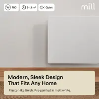 Mill Color Panel Heater | COLOR700DN | Panel Heater | 700 W | Suitable for rooms up to 9-12 m² | Matt White | IPX4 – pilt 12