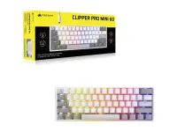 CORSAIR CLIPPER PRO MINI 60 Hall Effect Gaming Keyboard, Backlit RGB LED, CORSAIR MGX Core, White , PBT DS Keycaps | Corsair