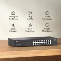 TP-Link LS1016G võrgulüliti Mittejuhitav Gigabit Ethernet (10/100/1000) Must – pilt 5