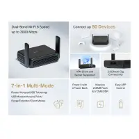 Mercusys AX3000 Travel Router | MR84X-Travel | 802.11a | 574/2402 Mbit/s | 10/100/1000 Mbit/s | Ethernet LAN (RJ-45) ports 1 | Mesh Support No | MU-MiMO No | No mobile broadband | Antenna type External Omni-directional | 1 – pilt 3