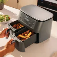 NINJA Double hot air fryer | DZ300EU | Power 2400 W | Capacity 7.6 L | Grey – pilt 4