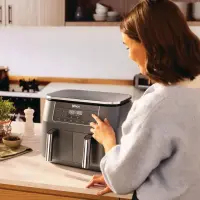 NINJA Double hot air fryer | DZ300EU | Power 2400 W | Capacity 7.6 L | Grey – pilt 5
