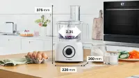 Bosch Food Processor | MCM3230W MultiTalent 3 | 800 W | Number of speeds 2 | Bowl capacity 2.3 L | White – pilt 5