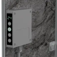 AENO Premium Eco Smart Heater, 700W, Tempered glass, Infrared+convection heating type, LED display, Plug type: Europe (E/F type), Antique Marble, Made in Poland, Limited edition