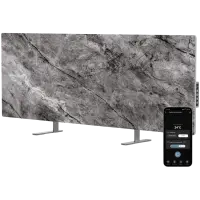AENO Premium Eco Smart Heater, 700W, Tempered glass, Infrared+convection heating type, LED display, Plug type: Europe (E/F type), Antique Marble, Made in Poland, Limited edition