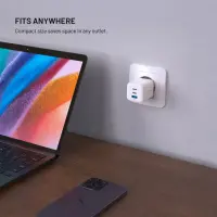 Fixed GaN Network Charger Mini with 2xUSB-C and USB output, PD support, 100 W, white | FIXCG100M-2C1A-WH – pilt 4