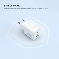 Fixed GaN Network Charger Mini with 2xUSB-C and USB output, PD support, 100 W, white | FIXCG100M-2C1A-WH – pilt 6