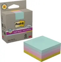 Märkmekuup 76x76mm POST-IT Super Sticky Recycled pastelsed värvid 276 lehte