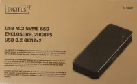SALE OUT. | Digitus USB M.2 hard disk enclosure, SSD, external, NVMe, 20Gbps, USB 3.2 Gen2x2 | DA-71157 | DEMO