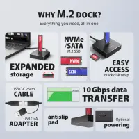 Axagon ADSA-M2C11 HDD/SSD dokkimisjaam USB 3.2 Gen 2 (3.1 Gen 2) Type-C Must – pilt 6