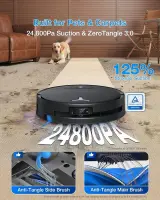 Ecovacs Robotic Vacuum Cleaner | DEEBOT T80S OMNI BLACK | Wet&Dry | 6400 mAh | 24800 Pa | Black – pilt 14