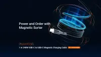 Aten 240W USB-C to USB-C Magnetic Charging Cable, 1 m | 2L-3101P240M | USB-C to USB-C