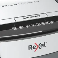 Rexel Optimum AutoFeed+ 50X Paper Shredder Cross cut shredding 4x28mm P-4 20L 55dB, Grey/Black