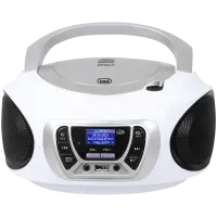 Stereo Portable DAB, CD player in MP3,CD,CD-R/RW format, Digital radio receiver, Wavebands: DAB / DAB+ / FM, FM with RDS function, 30 stations storable in FM, USB input with direct playback of MP3 files, Remote control included, White